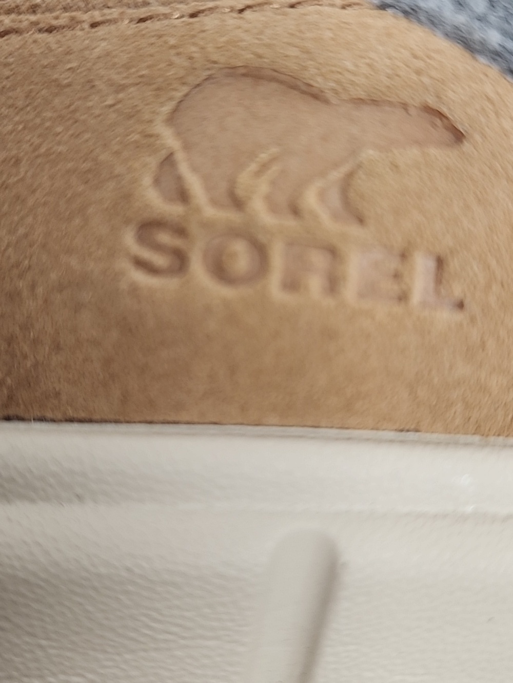 Sorel Men's Tan Suede Slip-On Loafers with Gray Collar Size10 Comfortable & cozy - Picture 8 of 8